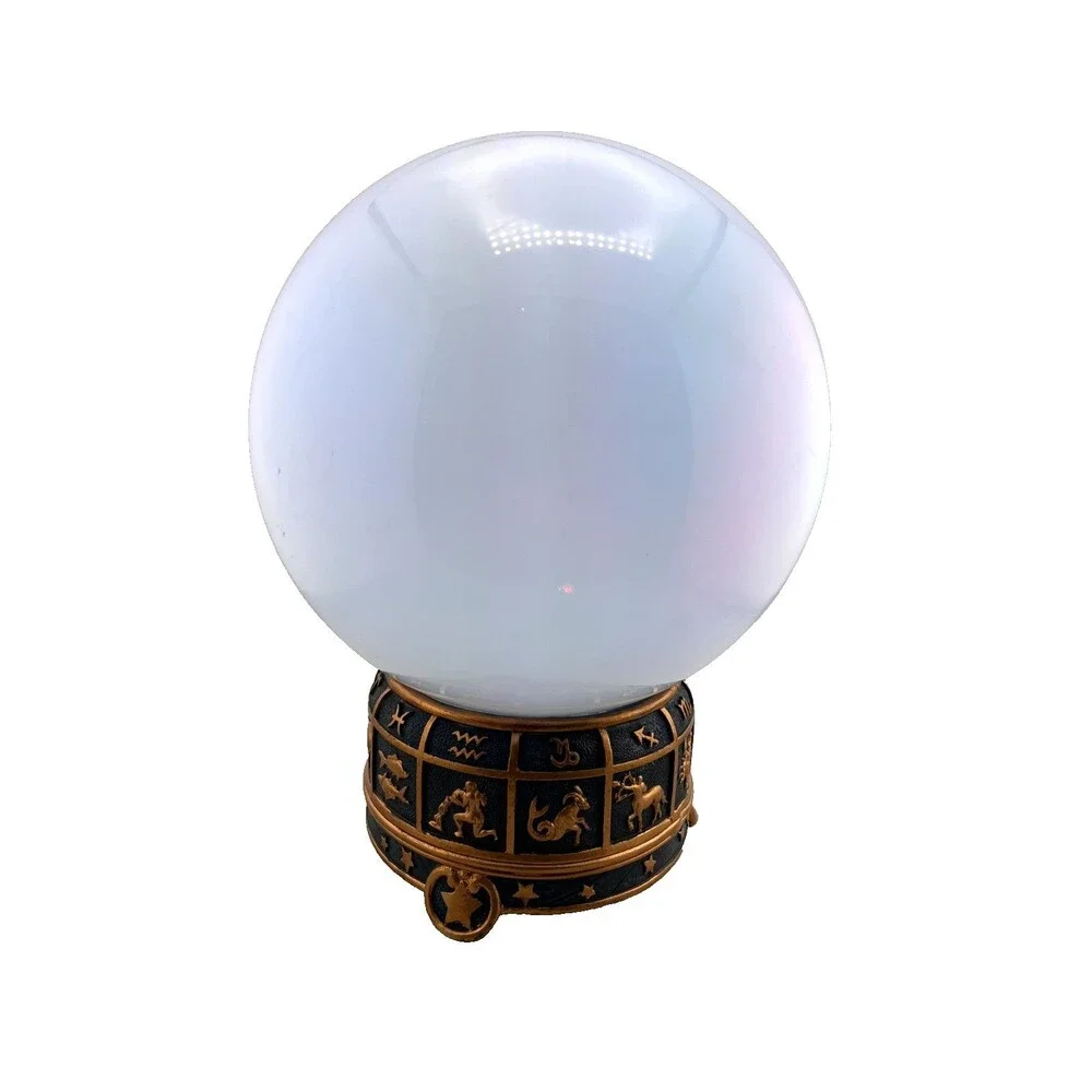 Spirit Tarot Light Up Crystal Ball Lamp Zodiac Astrology Celestial Halloween EUC